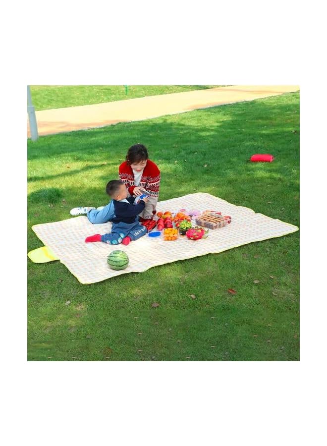 promass Foldable Picnic Blanket Waterproof Beach Blanket Waterproof Picnic Blanket Portable Picnic Mat Portable Beach Mat For Outdoor Camping Family Outdoor Park Garden Blue（145 ×180cm）, Full - Image 2