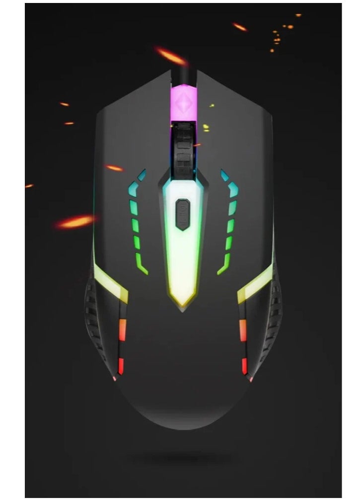 Denx - Wired RGB Backlit Keyboard and Gaming Mouse Set - Denx DX1795 - Image 1