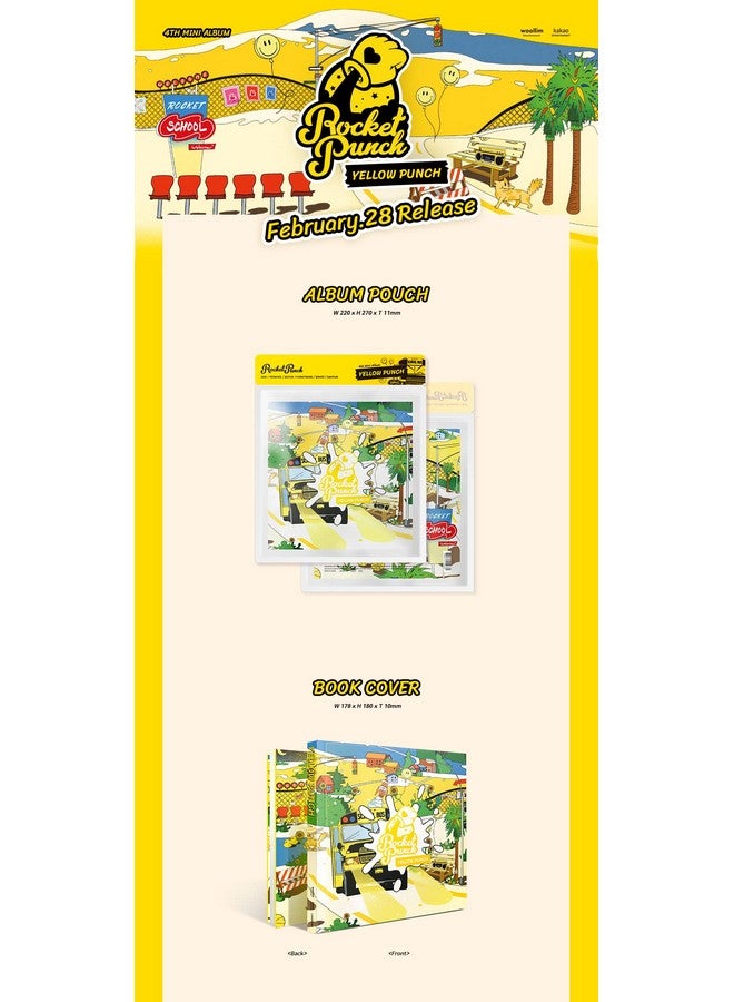 dreamus Woollim Rocket Punch Yellow Punch (4Th Mini) Kpop Album Pouch+Cd+Booklet+Sticker (+ 1 Folded Poster) 220X270X11Mm  - Image 3