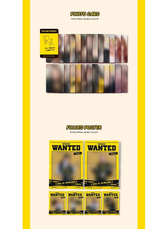 dreamus Woollim Rocket Punch Yellow Punch (4Th Mini) Kpop Album Pouch+Cd+Booklet+Sticker (+ 1 Folded Poster) 220X270X11Mm  - Image 5