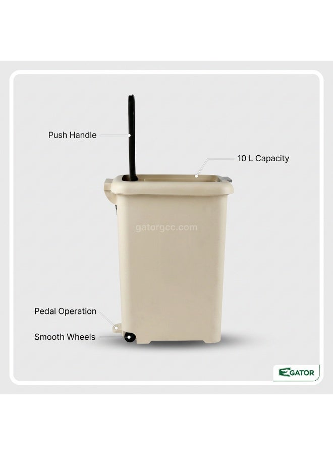 Gator Slim Trash & Garbage Bin | Push & Pedal Waste Disposal Mechanisms | Durable Plastic Finish | Equipped Liner Holder | Suitable For Indoor Areas, Bathrooms, Kitchens, Offices & More | 10 Liters - Image 3