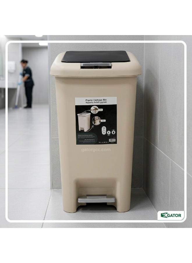 Gator Slim Trash & Garbage Bin | Push & Pedal Waste Disposal Mechanisms | Durable Plastic Finish | Equipped Liner Holder | Suitable For Indoor Areas, Bathrooms, Kitchens, Offices & More | 10 Liters - Image 4