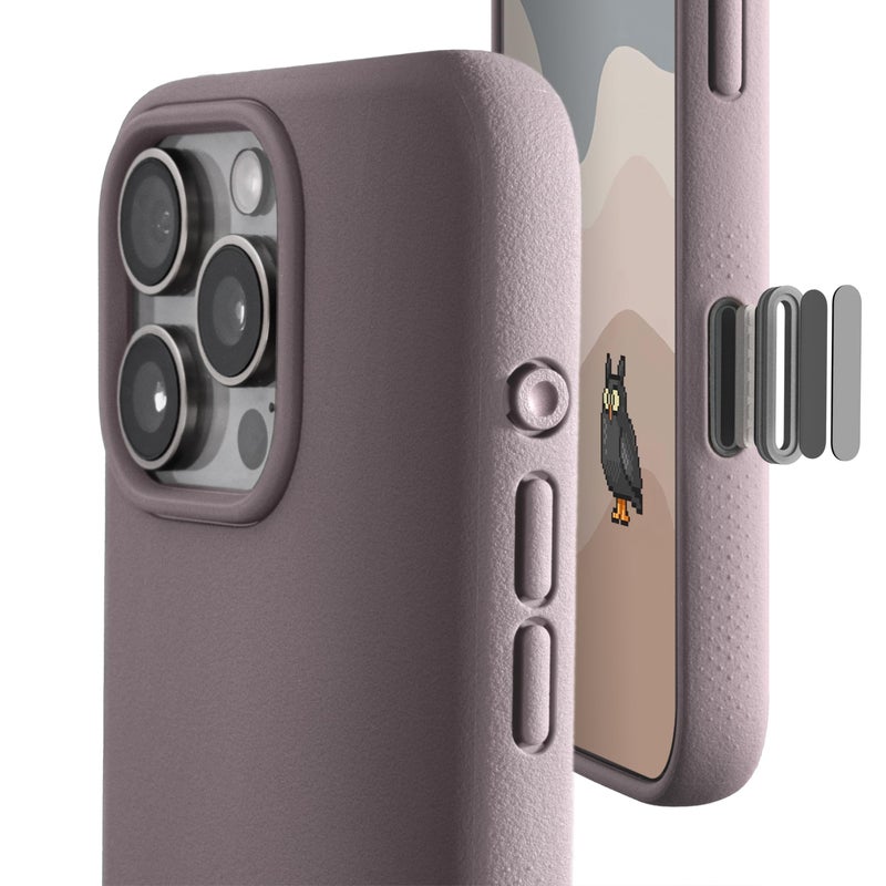 TineeOwl حافظة TineeOwl لهاتف iPhone 16 Pro Max مغناطيسية، زر التحكم في الكاميرا، متوافقة مع MagSafe، TPU، تصميم بسيط، نحيفة/رقيقة، قابضة - سلسلة Dune (لافندر غامق، iPhone 16 Pro Max) - Image 1