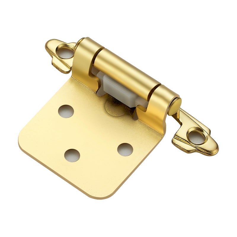 HomeExpert Home Expert 10 Pack 5 Pairs Gold Cabinet Hinges for Kitchen Doors SelfClosing 12 Inch Overlay Variable SemiConcealed Face Frame Surface Mount Cabinet Hardware Satin Brass - Image 2