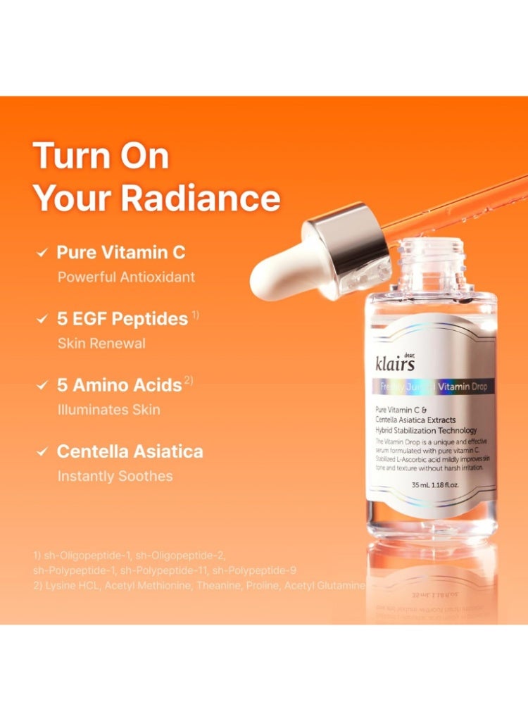 Klairs Dark Spots & Dull Skin Care – Klairs Freshly Juiced Vitamin Drop 35ml | Brightening Serum for Uneven Tone & Pigmentation - Image 5