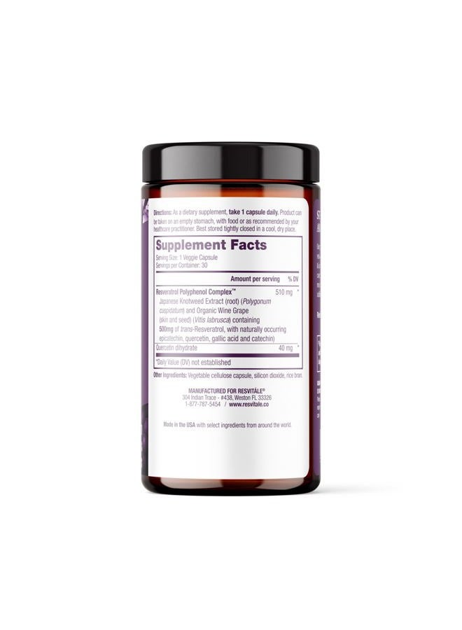 ResVitale Resveratrol 500 mg - Resveratrol Supplement for Men and Women - 30 Veggie Capsules - Image 2