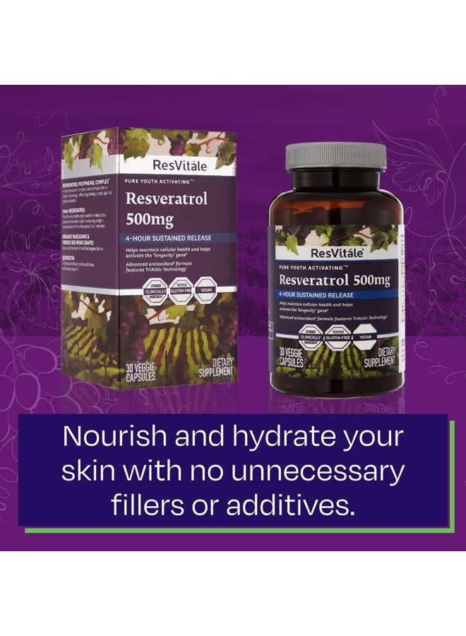 ResVitale Resveratrol 500 mg - Resveratrol Supplement for Men and Women - 30 Veggie Capsules - Image 5