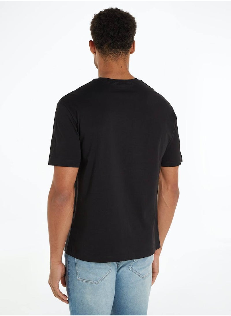 Calvin Klein Jeans - Men's Diffused Logo T-Shirt - Cotton, Black - Image 1