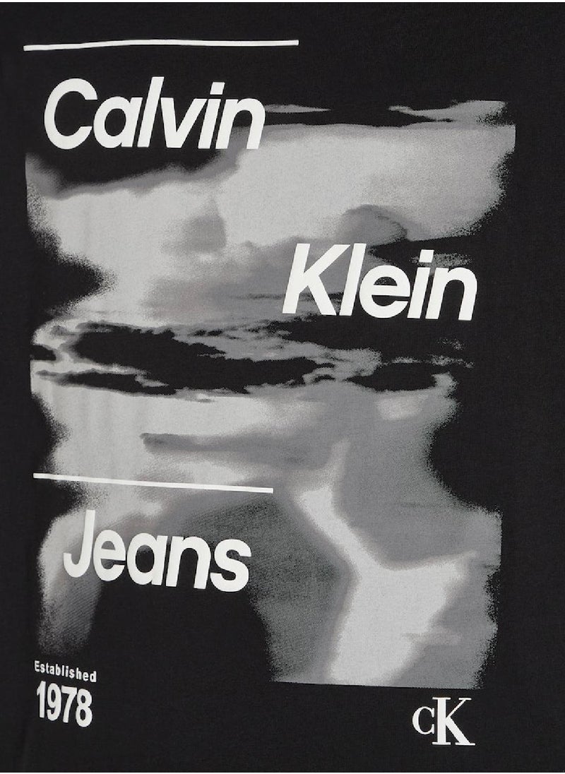 Calvin Klein Jeans - Men's Diffused Logo T-Shirt - Cotton, Black - Image 1