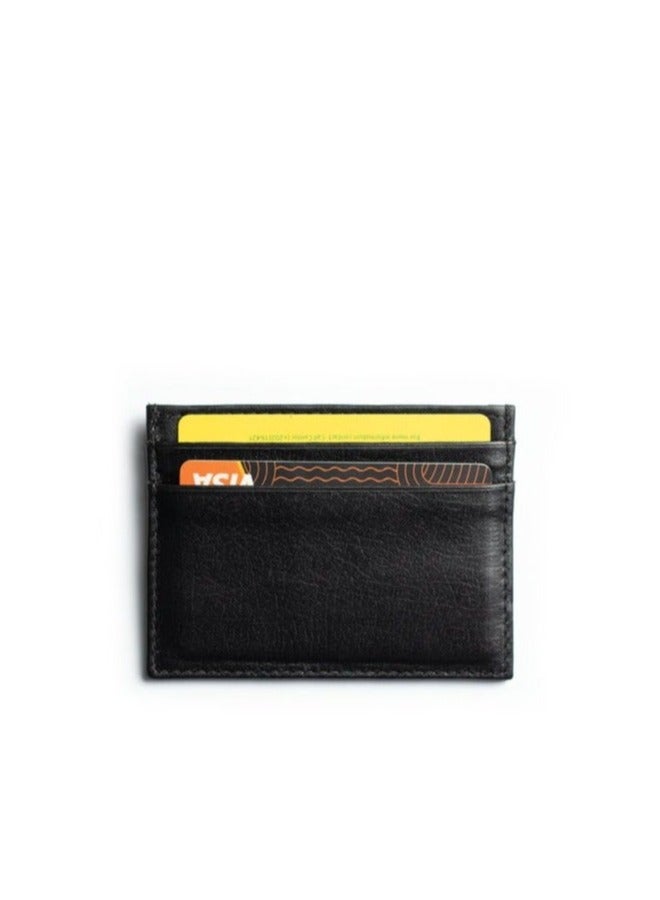 ايه ار سابلاي Business Card Holder من Arij Bags | حامل كروت جلد طبيعي، حجم صغير مناسب للجيب، 4 أماكن للكروت، مكان للنقود، تصميم عملي للاستخدام اليومي (10 × 7.5 سم) (أسود) - Image 2