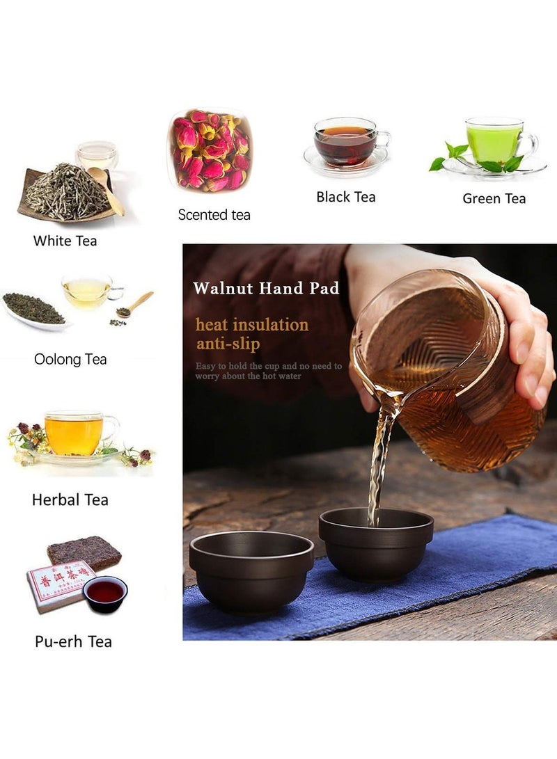 Traveling Chinese Kung Fu Ceramic Teapot Portable Handmade, Teapot and Teacup in One Adult Gift Bag, Purple Sand Spiral Tea Set  - Image 2