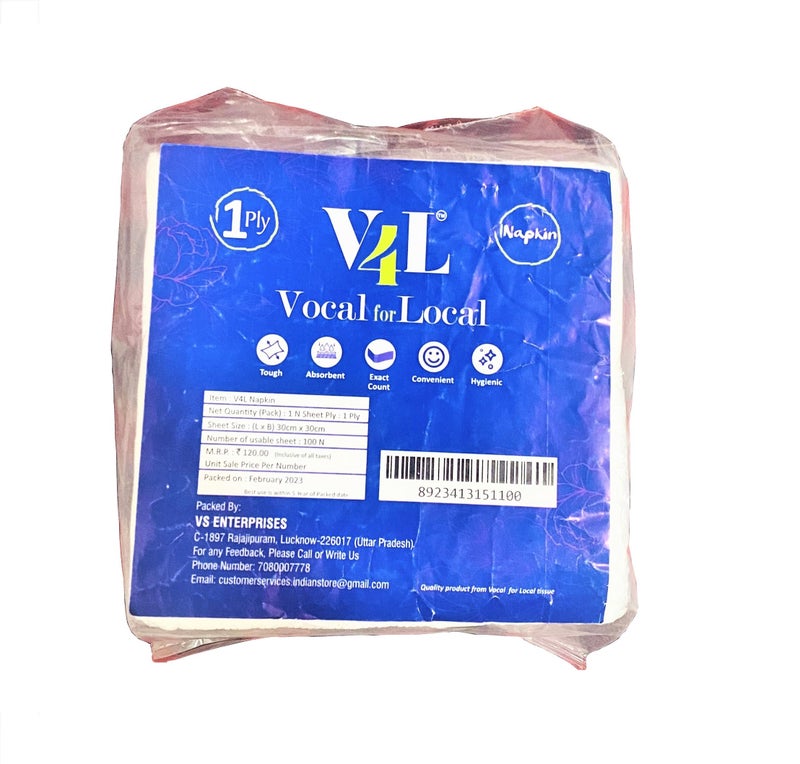 V4L Biodegradable Paper Napkins Tissue Paper Pack of 1000 - Image 2