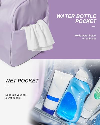 WISEPACK Gym Bag Womens Mens with Shoes Compartment and Wet Pocket Travel Duffel Bag for Women for Plane Sport Gym Tote Bags Swimming Yoga Waterproof Weekend Overnight Carry on Bag Hospital Holdalls - Image 4