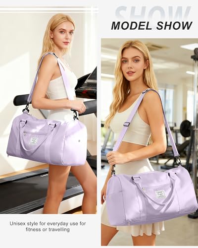 WISEPACK Gym Bag Womens Mens with Shoes Compartment and Wet Pocket Travel Duffel Bag for Women for Plane Sport Gym Tote Bags Swimming Yoga Waterproof Weekend Overnight Carry on Bag Hospital Holdalls - Image 3