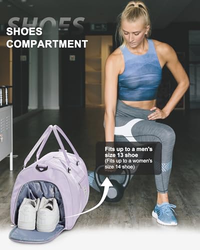 WISEPACK Gym Bag Womens Mens with Shoes Compartment and Wet Pocket Travel Duffel Bag for Women for Plane Sport Gym Tote Bags Swimming Yoga Waterproof Weekend Overnight Carry on Bag Hospital Holdalls - Image 5