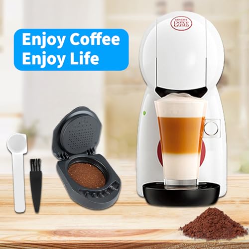 FOXNSK Reusable Capsule Adapter for Dolce Gusto, Refillable Coffee Capsule Adapter Coffee Capsules Converter Support Fill Coffee Powder Compatible with Piccolo XS/Genio S/EDG 305/EDG 606.S - Image 2