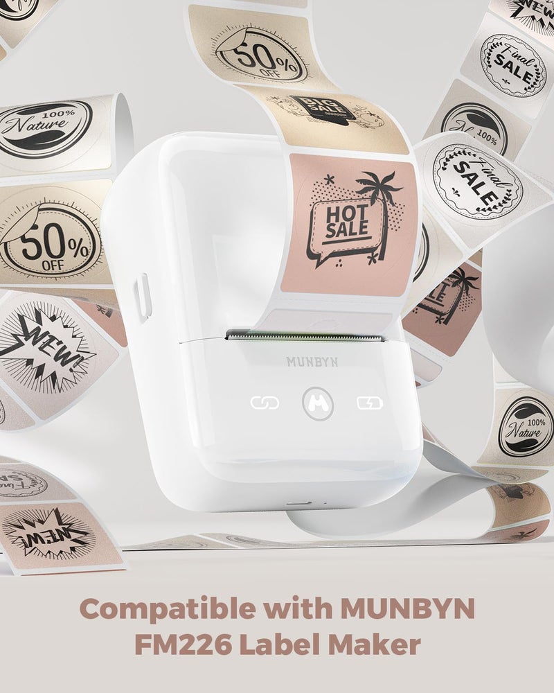 MUNBYN 2 Inch Thermal Labels Round, 2 Inch Thermal Label Stickers for Candle, Baking, 150 Sheets/1 Roll - Image 5