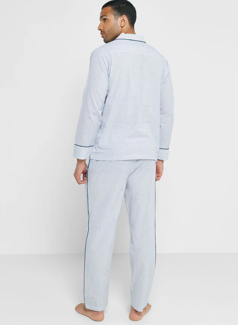 Robert Wood Stripe Pyjama Set
