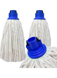 VINSTAR 4 Pack, Cotton Floor Mop Refill, Super Absorbent, Easy Wring Dust Mop Head Replacement for Floor Cleaning, Round Shape with Clip, Assorted colors ( Red, Blue, Green, Yellow )  - Image 2