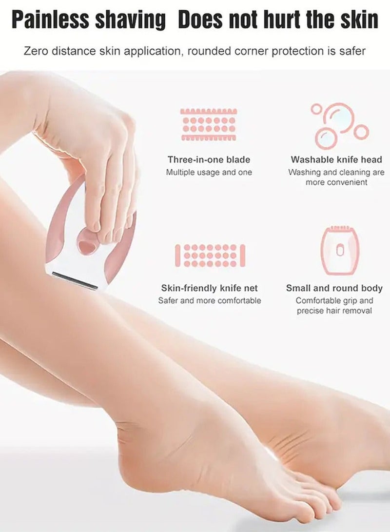 قطوب آلة الحلاقة الكهربائية القابلة لإعادة الشحن لإزالة الشعر بلطف من الإبطين والساقين والذراعين ، Pubic المناطق والجسم كله . - Image 4