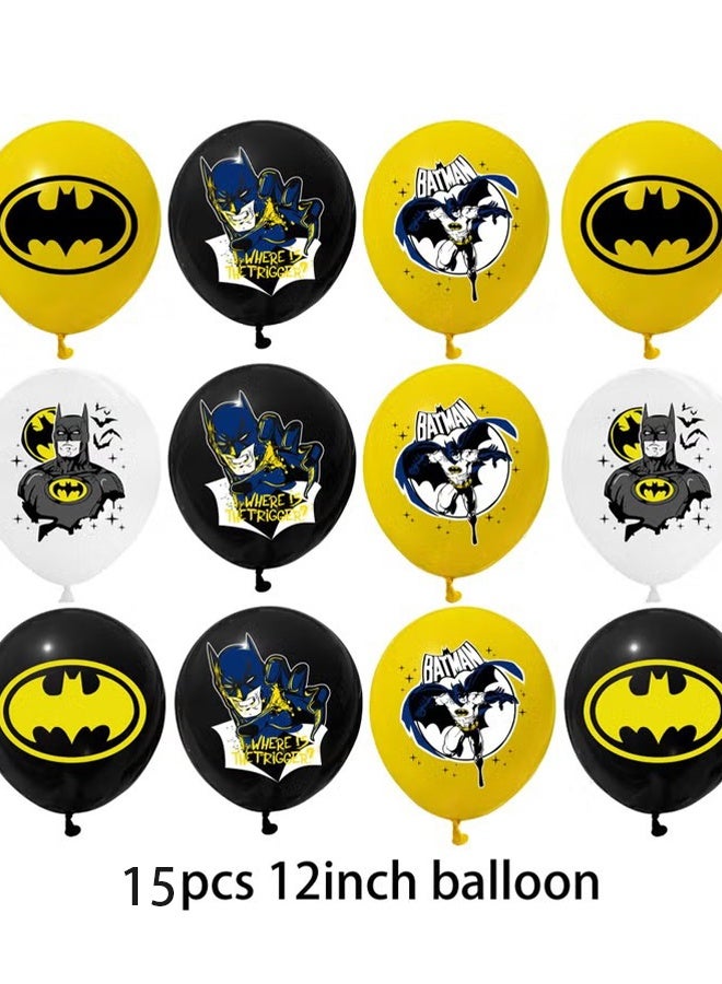 Happy D 15 PCS Batman Boy Birthday Party Themed Balloon Sets - Image 2
