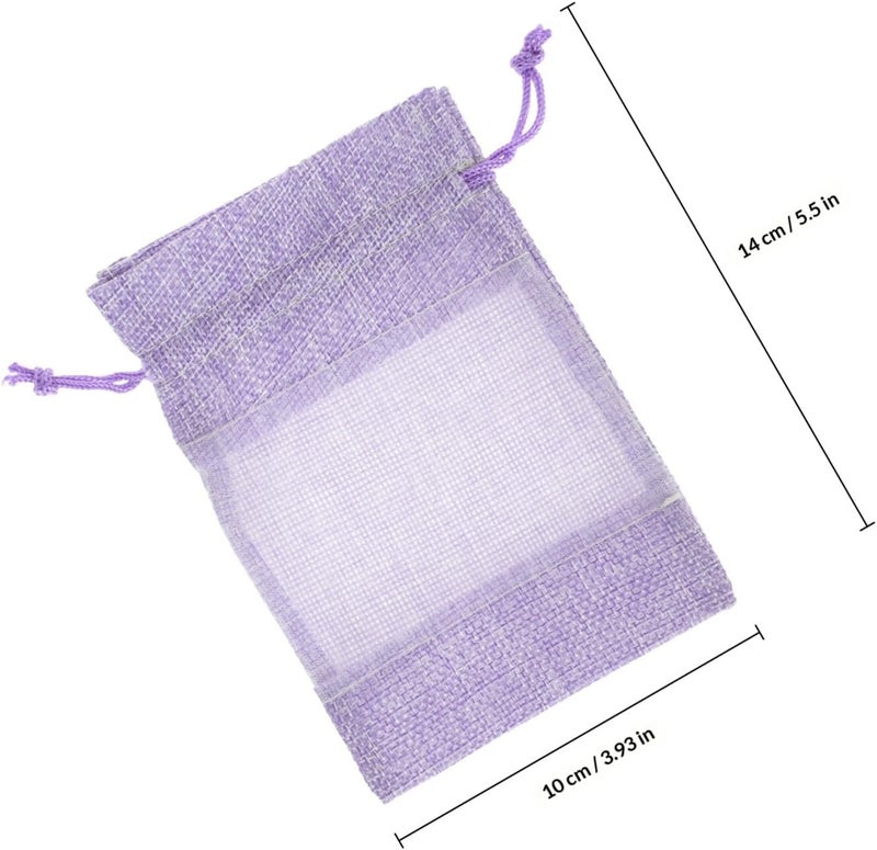 Toyvian Lavender Sachet Bags 10pcs 10x14cm Purple Empty Cotton Pouches Closet Deodorizer Home Fragrance Sachets - Image 2