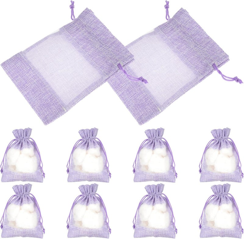 Toyvian Lavender Sachet Bags 10pcs 10x14cm Purple Empty Cotton Pouches Closet Deodorizer Home Fragrance Sachets - Image 1