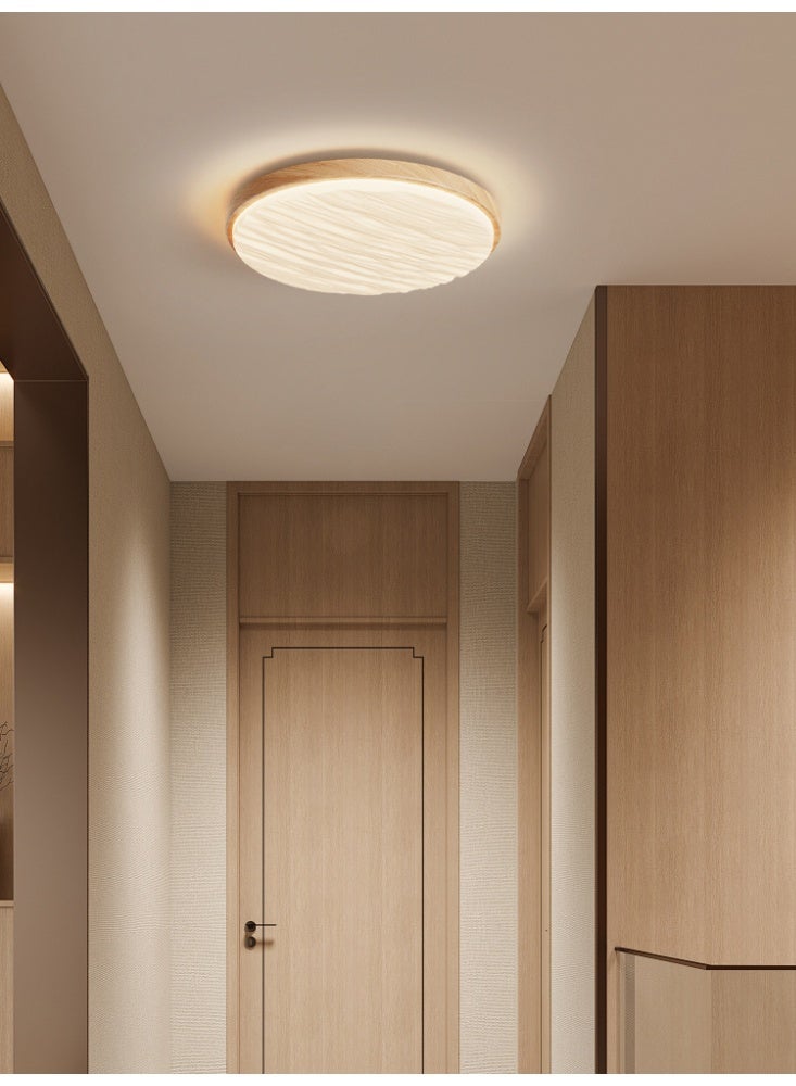 Light Wood Frame Wavy Chandelier | Three-Color Dimmable Pendant Light | Ideal for Hallways and Balconies - Image 4