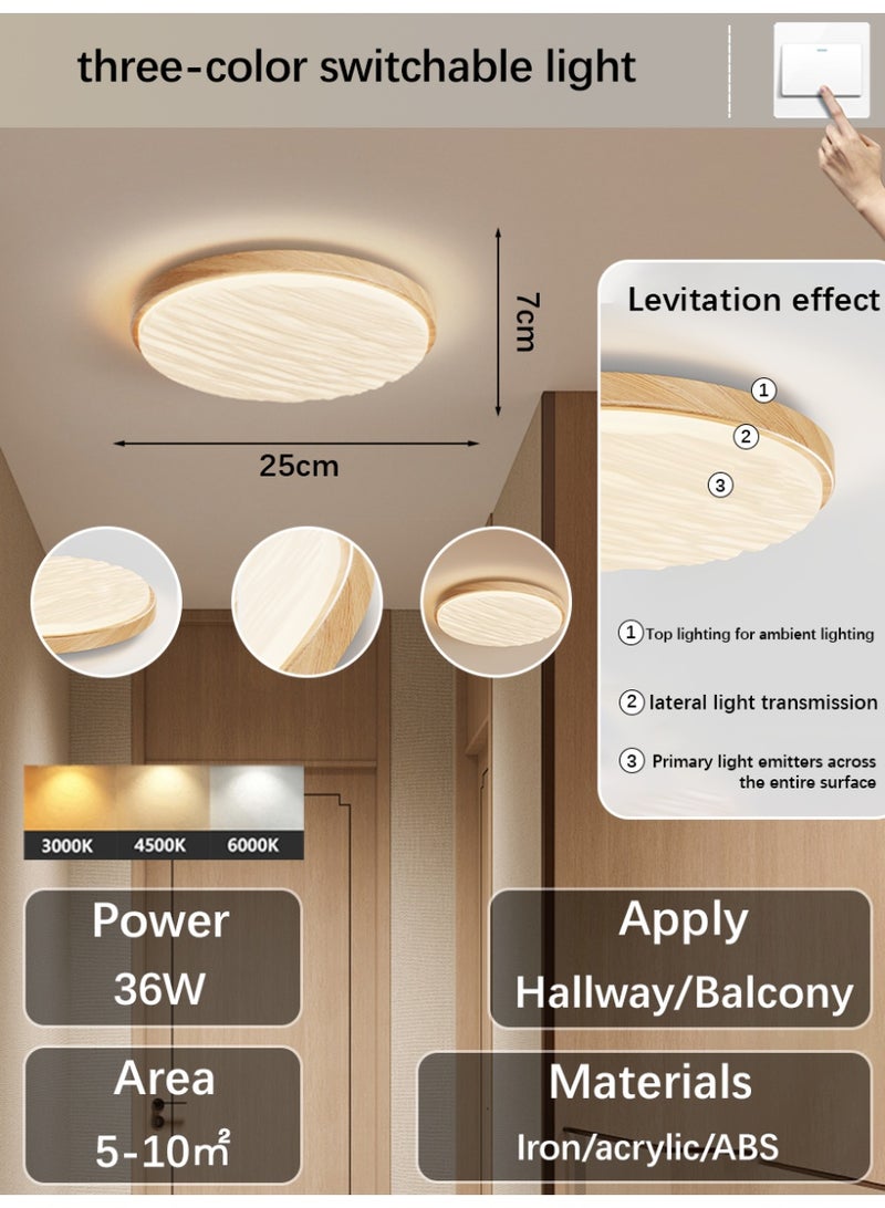 Light Wood Frame Wavy Chandelier | Three-Color Dimmable Pendant Light | Ideal for Hallways and Balconies - Image 2