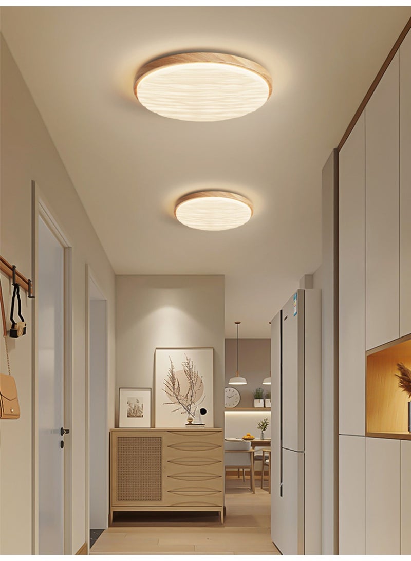 Light Wood Frame Wavy Chandelier | Three-Color Dimmable Pendant Light | Ideal for Hallways and Balconies - Image 5