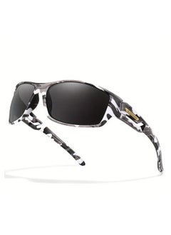 POLITE Camouflage White Military Style Sunglass for Men and Women, UV400 Polarized Outdoor Sunglasses for Cycling, Fishing, Hunting, Running, Offroad Driving  - Image 1