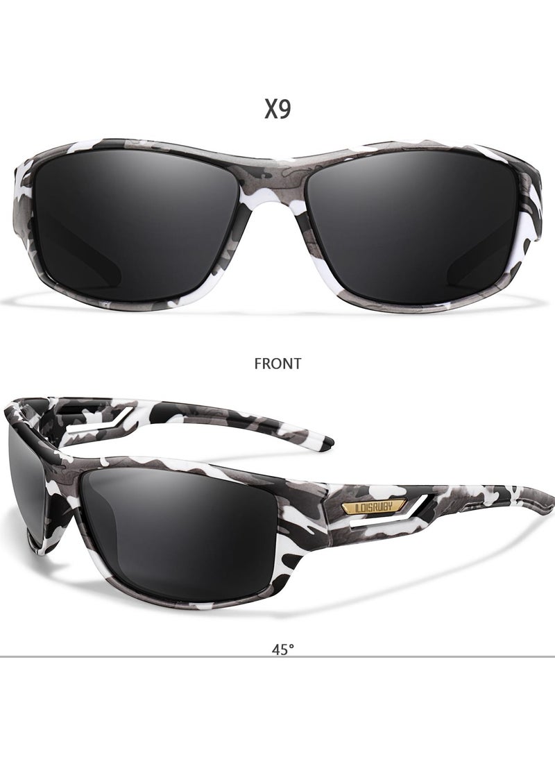 POLITE Camouflage White Military Style Sunglass for Men and Women, UV400 Polarized Outdoor Sunglasses for Cycling, Fishing, Hunting, Running, Offroad Driving - Image 2