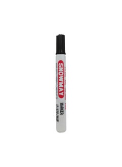 سنو مان Snowmay قلم تحديد طرف إزميل طرف إزميل فوري للكتابة مقاوم للماء Xylene Toluene Free 12 قطعة عبوة باللون الأسود  - Image 2