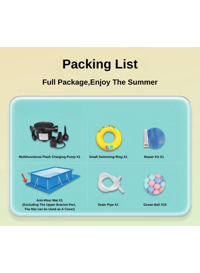 ماكدو مجموعة ملحقات حمام السباحة القابل للنفخ، مجموعة كاملة مُحسّنة من ملحقات السباحة، تتضمن مضخة شحن فلاش متعددة الوظائف، وسجادة مقاومة للتآكل، وحلقة سباحة، وأنبوب تصريف، ومجموعة إصلاح، وكرة محيطية - Image 1