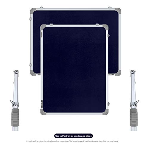 Pragati Systems® Genius Pin-up Display Board for Kids, Home & Kitchen with Lightweight Aluminium Frame | Bulletin Board and Soft Board for Pinning Documents | Small Size 1.5x2 Feet (Pack of 1), Blue - Image 4