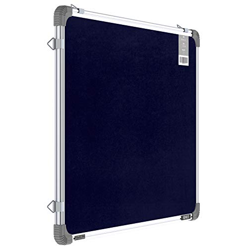 Pragati Systems® Genius Pin-up Display Board for Kids, Home & Kitchen with Lightweight Aluminium Frame | Bulletin Board and Soft Board for Pinning Documents | Small Size 1.5x2 Feet (Pack of 1), Blue - Image 1