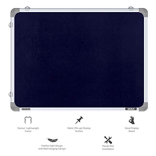 Pragati Systems® Genius Pin-up Display Board for Kids, Home & Kitchen with Lightweight Aluminium Frame | Bulletin Board and Soft Board for Pinning Documents | Small Size 1.5x2 Feet (Pack of 1), Blue - Image 5