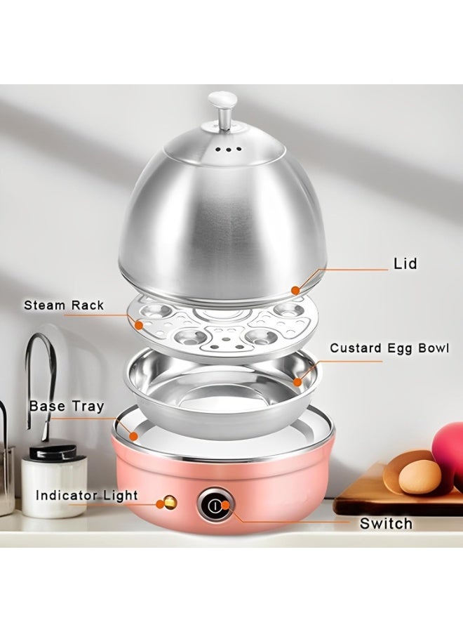 Beauenty Electric Egg Cooker,304 Stainless Steel Rapid Egg Boiler with Auto Shut Off,7 Egg Capacity Multifunctional Electric Egg Cooker for Hard Boiled,Steamed Eggs,Vegetables and Dumplings  - Image 2