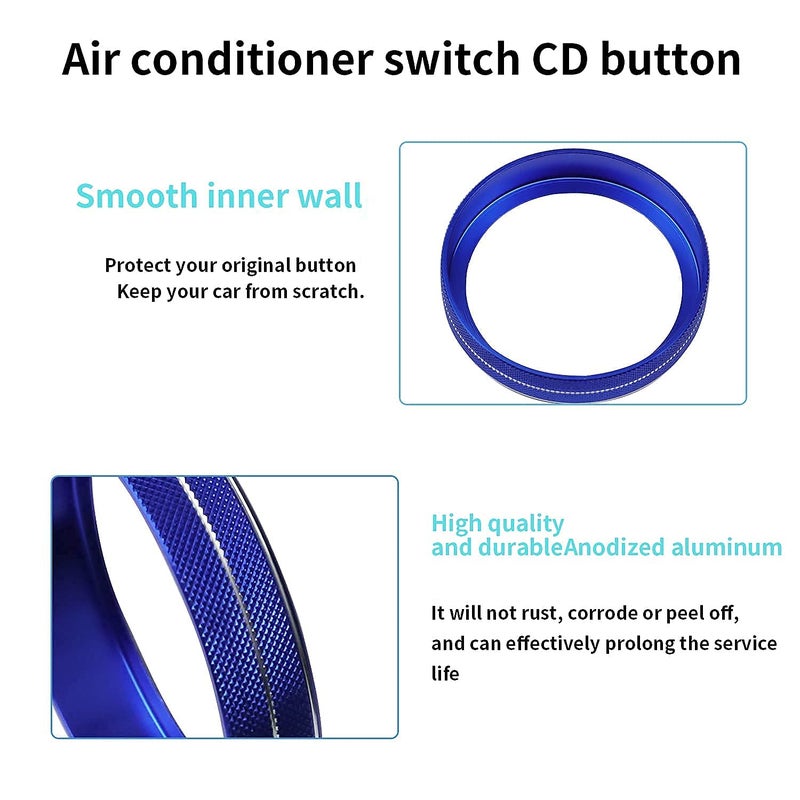 Bentolin Knob Cover for F150 AC Climate Control Switch/Trailer/4WD/VOL/Tune Button Interior Center Console Trim Accessories Compatible with Ford F150 XLT 2016 2017 2018 2019 (Blue 6 Pcs) - Image 5