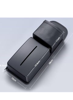 Generic Car Tissue Holder, PU Leather Car Tissue Holder with Storage Box, Car Leather Napkin Box, Car Armrest Box Tissue Holder, Black, 1 Pcs  - Image 2