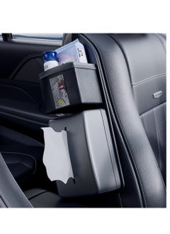 Generic Car Tissue Holder, PU Leather Car Tissue Holder with Storage Box, Car Leather Napkin Box, Car Armrest Box Tissue Holder, Black, 1 Pcs  - Image 3
