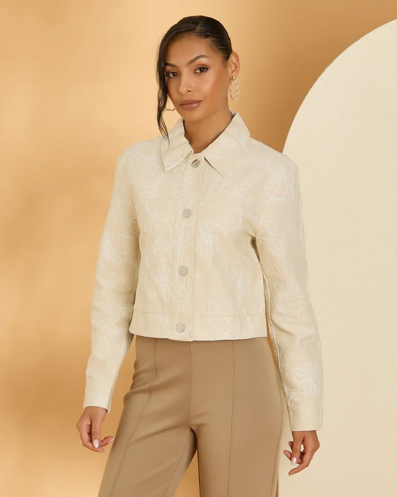 Redtag Women Beige Textured Bomber Jacket