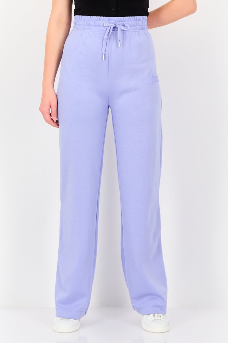 Juicy Couture سروال نسائي بقصة عادية بشعار العلامة التجارية، لافندر - Image 1