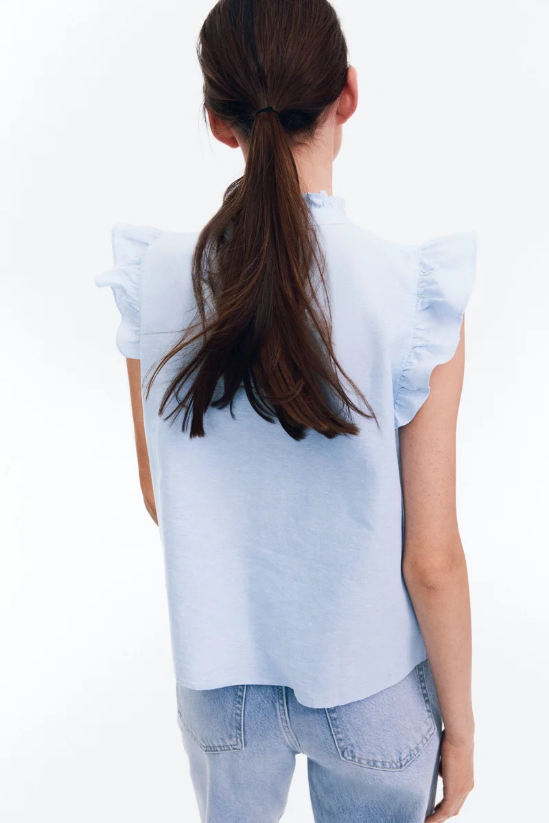 اتش اند ام Linen-blend blouse