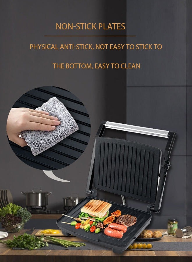sokany Electric Grill & Panini Press,Grill Maker,Non-Stick Plates, Indicator Light, Cool Touch Handle, for Toasted Sandwiches, Kebabs, Steak, Meat, 2000W,KJ-202 - Image 2