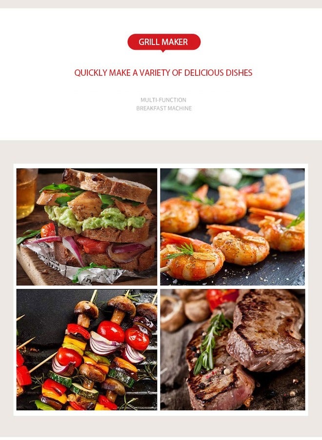 sokany Electric Grill & Panini Press,Grill Maker,Non-Stick Plates, Indicator Light, Cool Touch Handle, for Toasted Sandwiches, Kebabs, Steak, Meat, 2000W,KJ-202 - Image 3