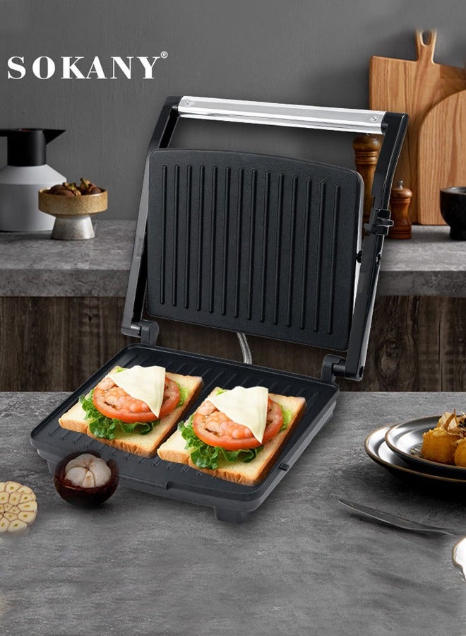 sokany Electric Grill & Panini Press,Grill Maker,Non-Stick Plates, Indicator Light, Cool Touch Handle, for Toasted Sandwiches, Kebabs, Steak, Meat, 2000W,KJ-202 - Image 5