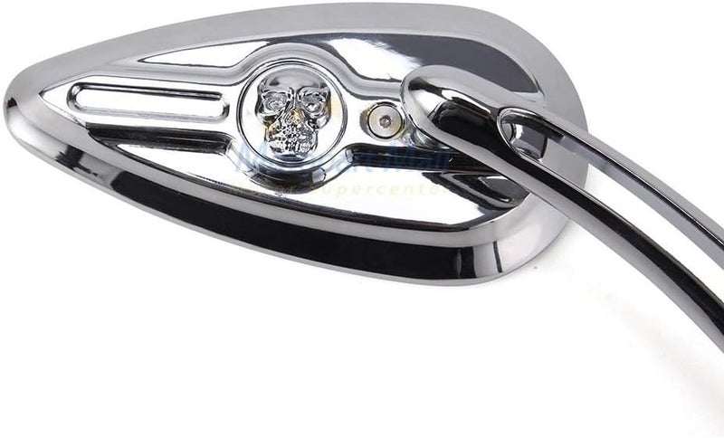 VOBRAMY Chrome Skull Teardrop Aluminum Rearview Side Mirrors for Harley Dyna Electra Glide Motorcycle - Image 5
