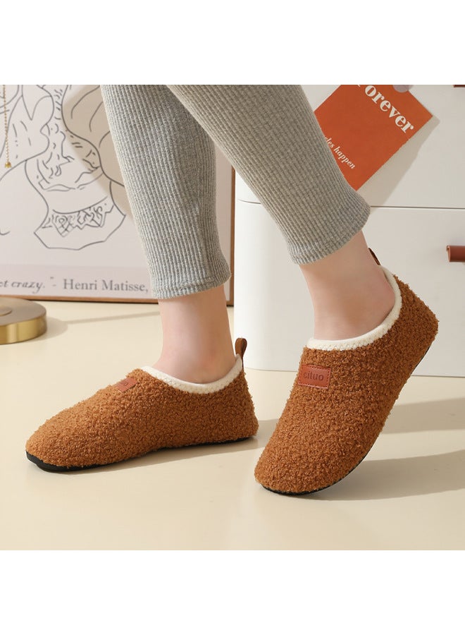 Autumn And Winter Men's And Women's Floor Shoes Velvet Thickened Adult Women's Socks Home Warm Men's Cotton Shoes Non-slip Adult Early Education Socks