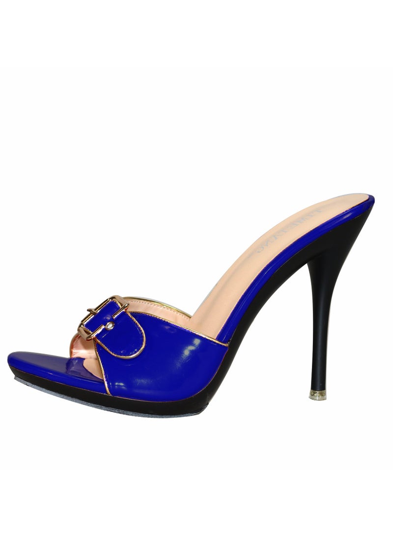 KUYING New Retro Belt Buckle Integrated Slim High Heels